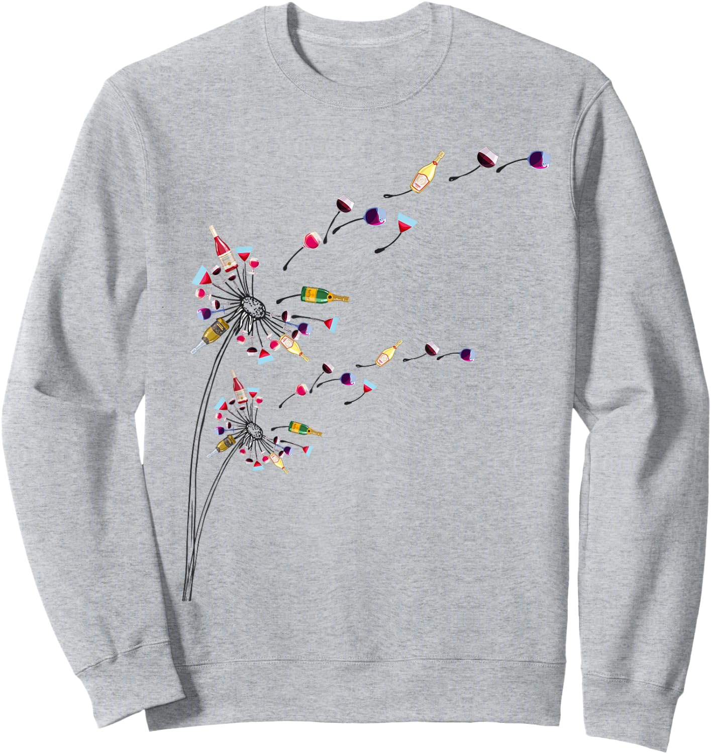 Wine Dandelion Drinking Wine Rosee Wine Lovers Rosee Wine Sweatshirt - Sweatshirt | Ash