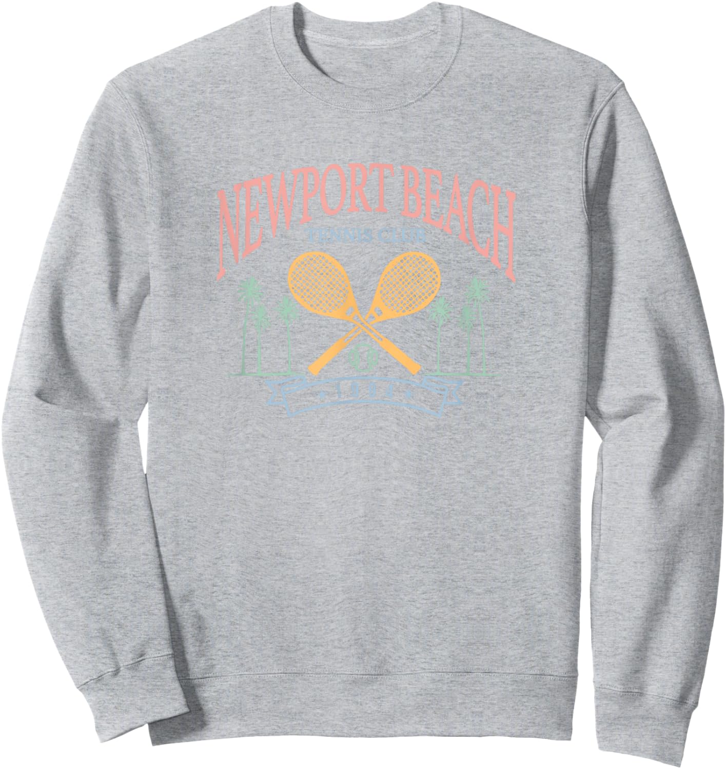 Newport Beach Tennis Club Crossed Racquets Sweatshirt - Sweatshirt | Ash