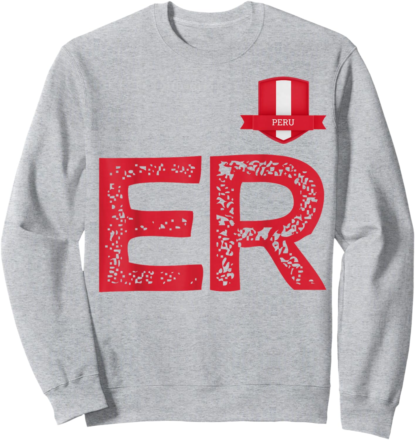 Peru Human Flag Letter E and Letter R Peru Sweatshirt - Sweatshirt | Ash