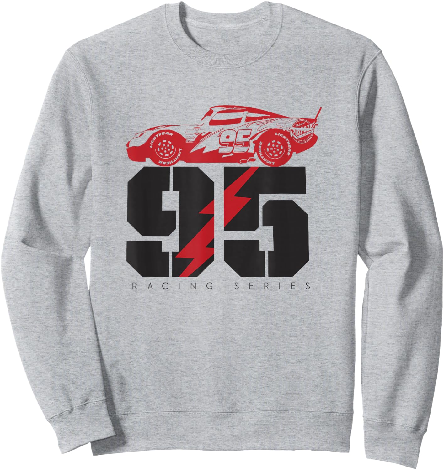 Disney Pixar Cars 95 Racing Series Lightning McQueen Retro Sweatshirt - Sweatshirt | Ash