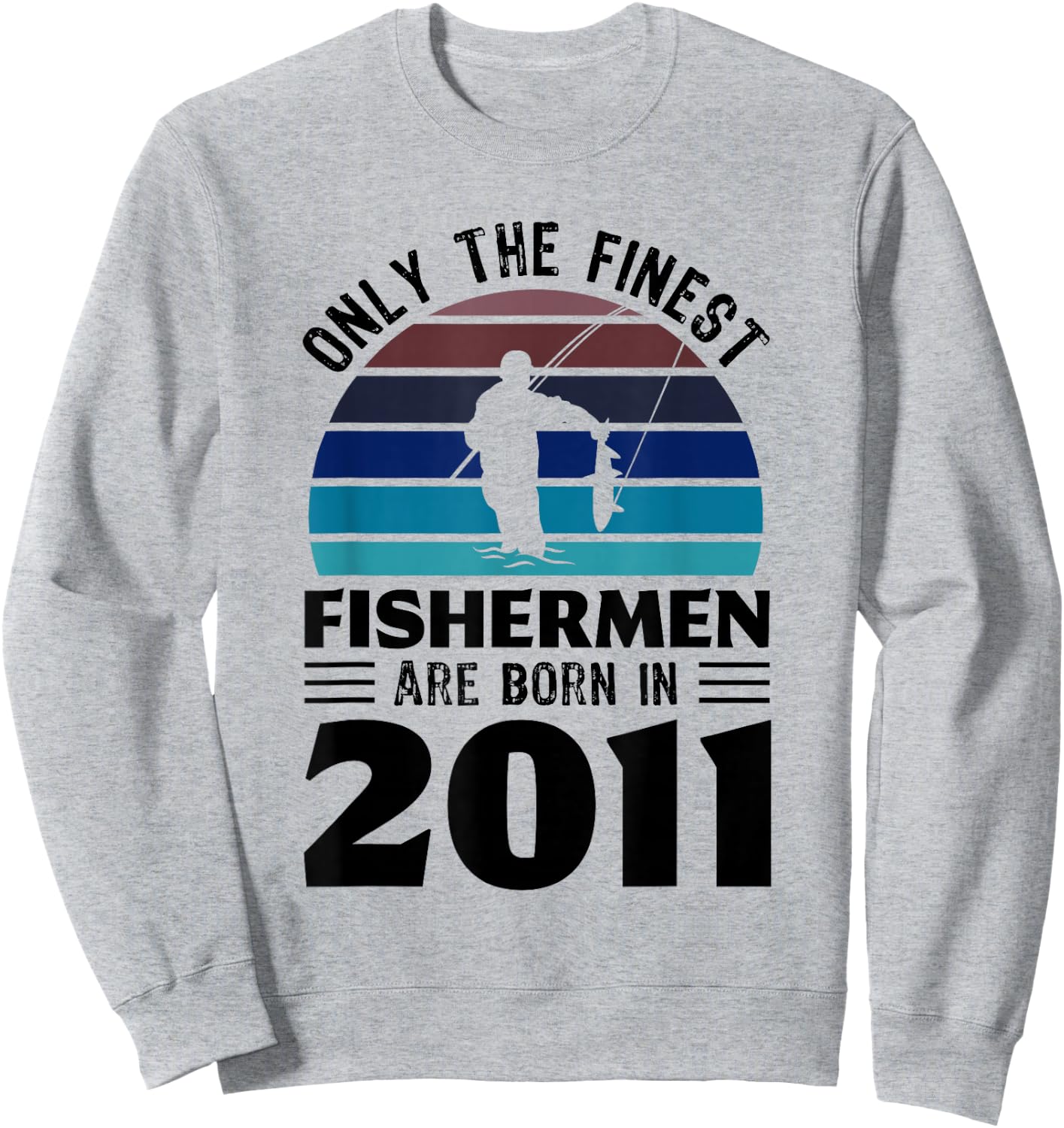 Fishermen born in 2011 10th Birthday Fishing Gifts Sweatshirt - Sweatshirt | Ash