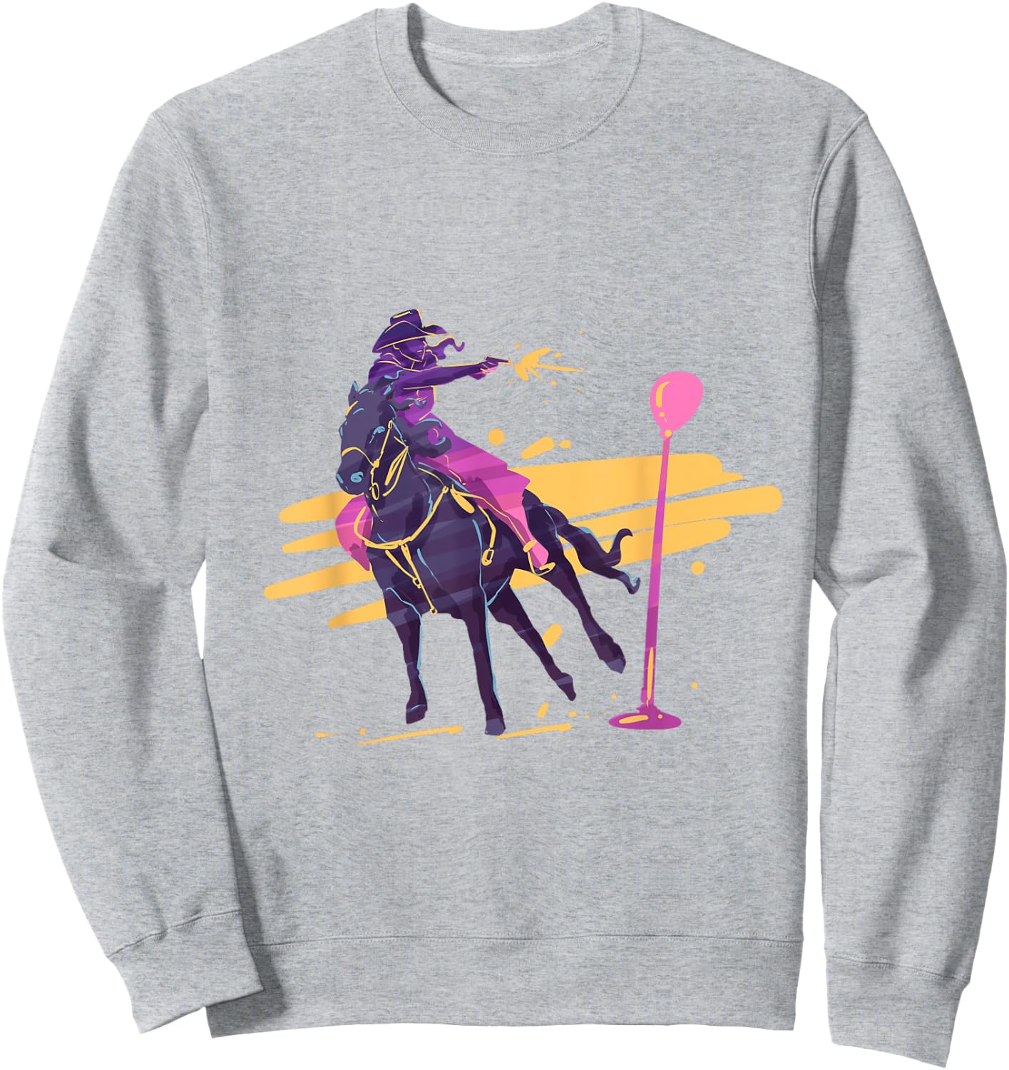 Cowgirl horseback mounted shooting Sweatshirt - Sweatshirt | Ash