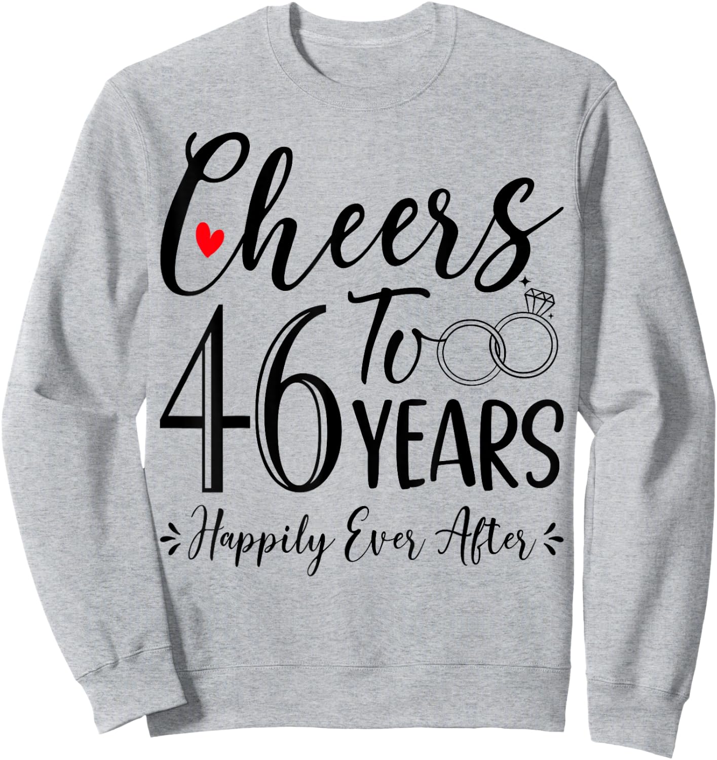 Cheers To 46 Years - 46th Wedding Anniversary Husband Wife Sweatshirt - Sweatshirt | Ash