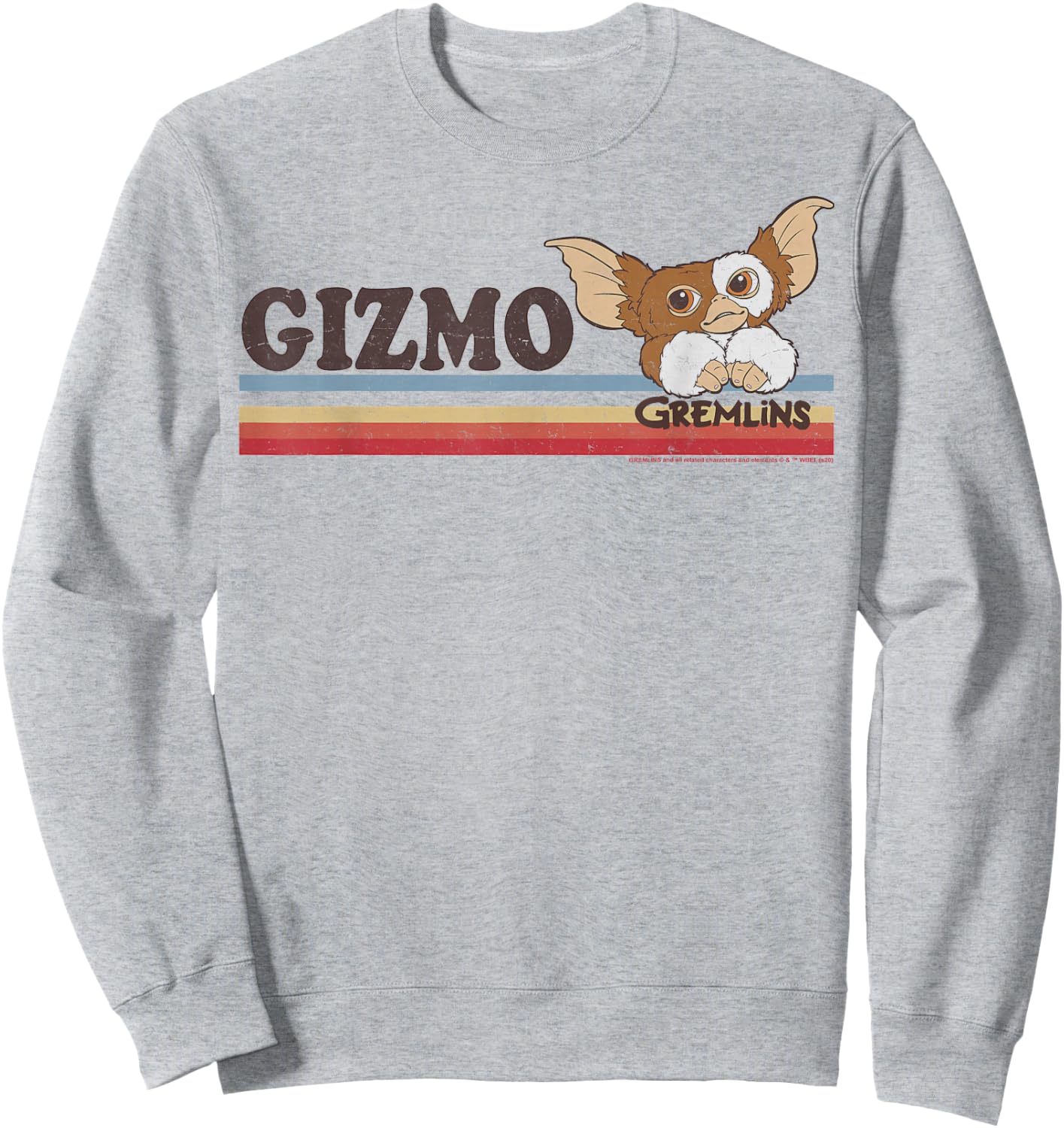 Gremlins Gizmo Retro Stripes Small Sweatshirt - Sweatshirt | Ash