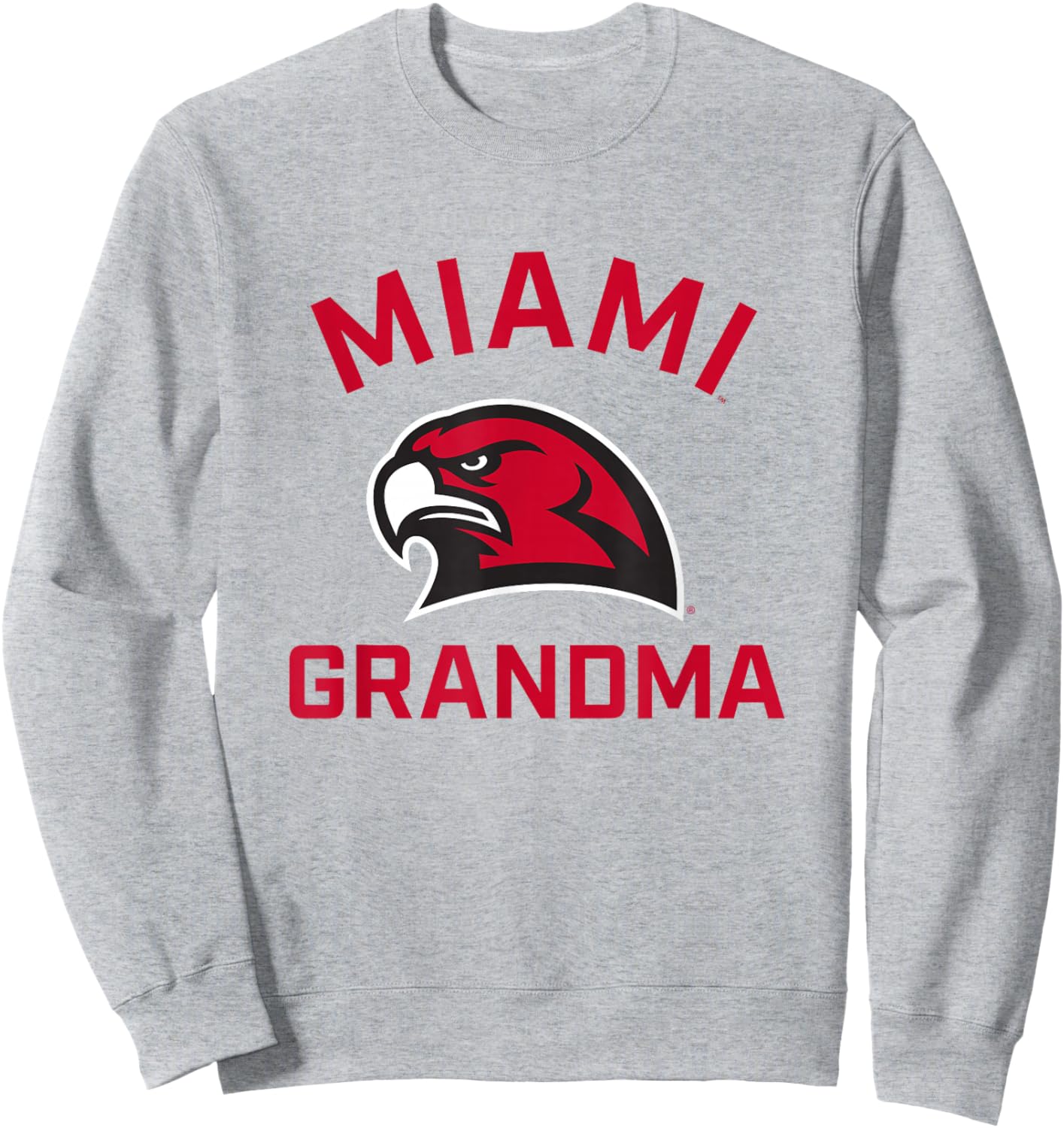 Miami University Ohio Redhawks Arched Grandma Sweatshirt - Sweatshirt | Ash