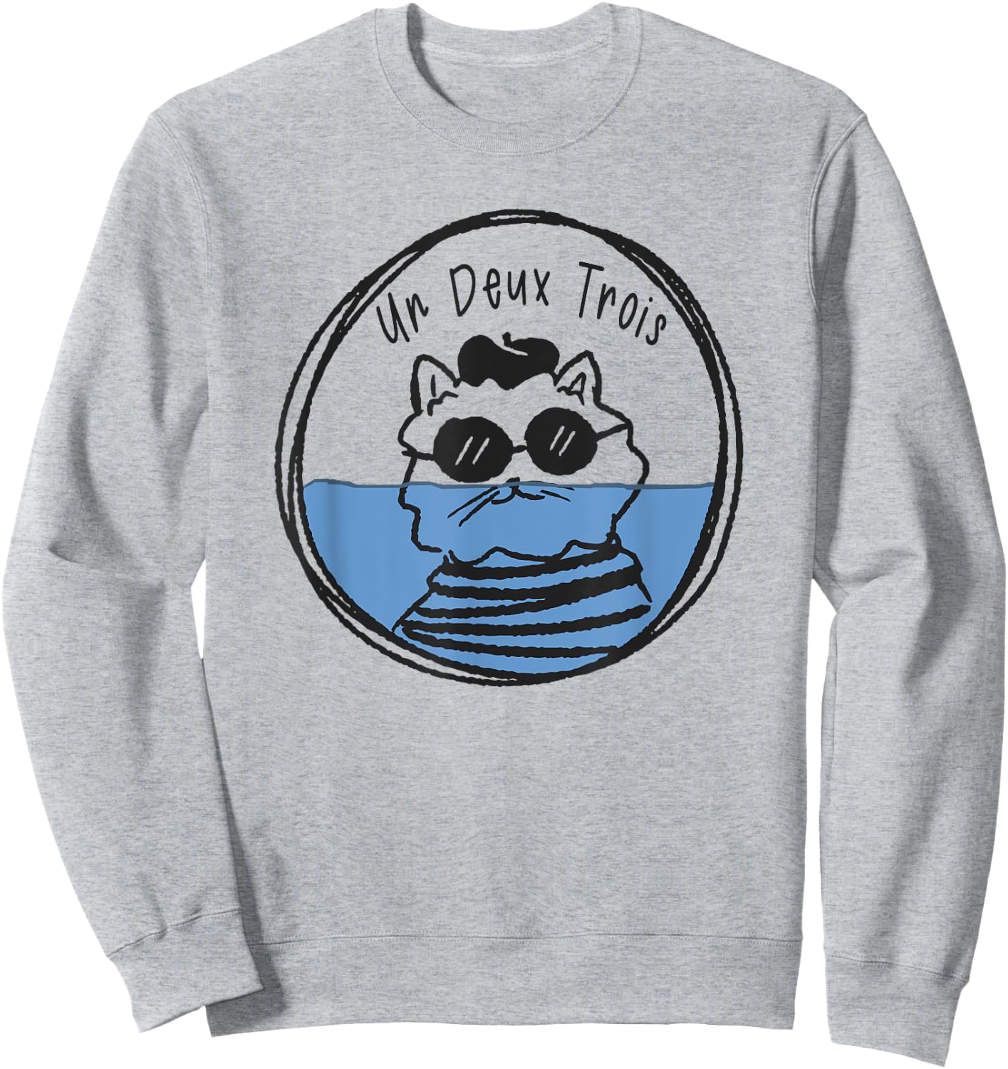 Un Deux Trois Cat Sank Men Women Girls Kids Sweatshirt - Sweatshirt | Ash