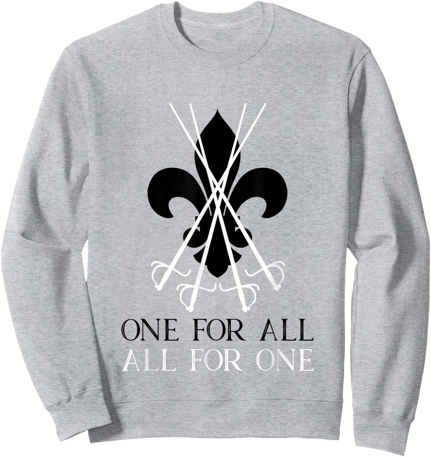 One for All, All for One The Three Musketeers Fleur-de-lis Sweatshirt - Sweatshirt | Ash