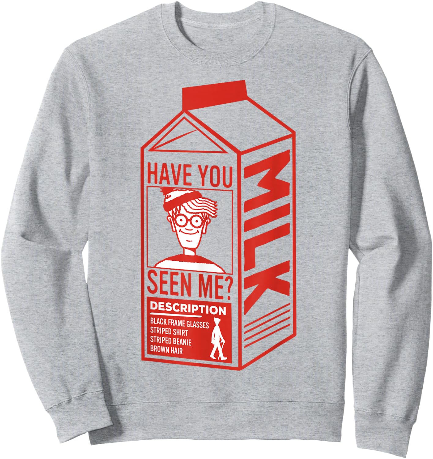 Where's Waldo? Milk Carton Sweatshirt - Sweatshirt | Ash