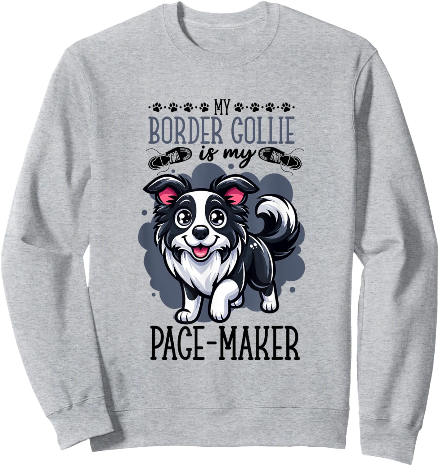 Running with Border Collie Sweatshirt - Sweatshirt | Ash