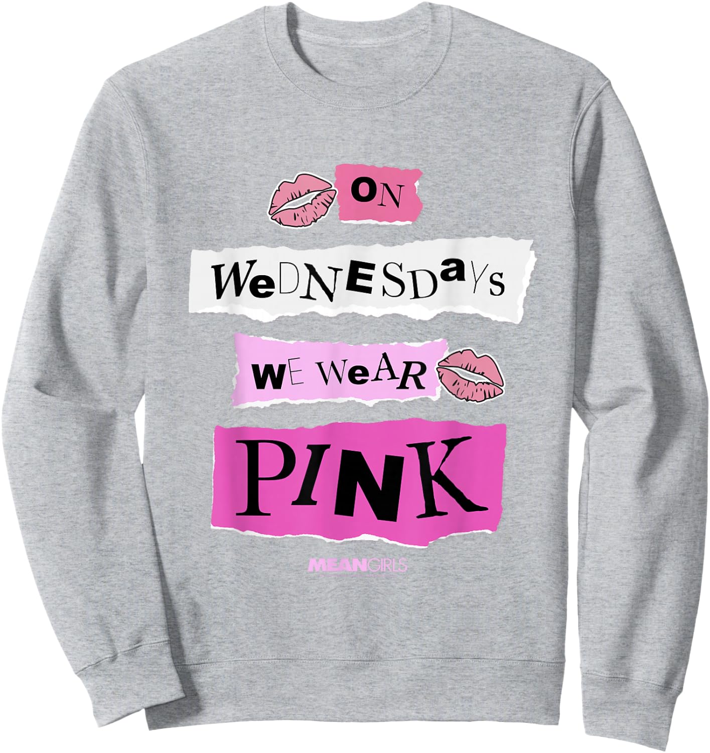 Mean Girls On Wednesdays We Wear Pink Cutout Collage Movie Sweatshirt - Sweatshirt | Ash