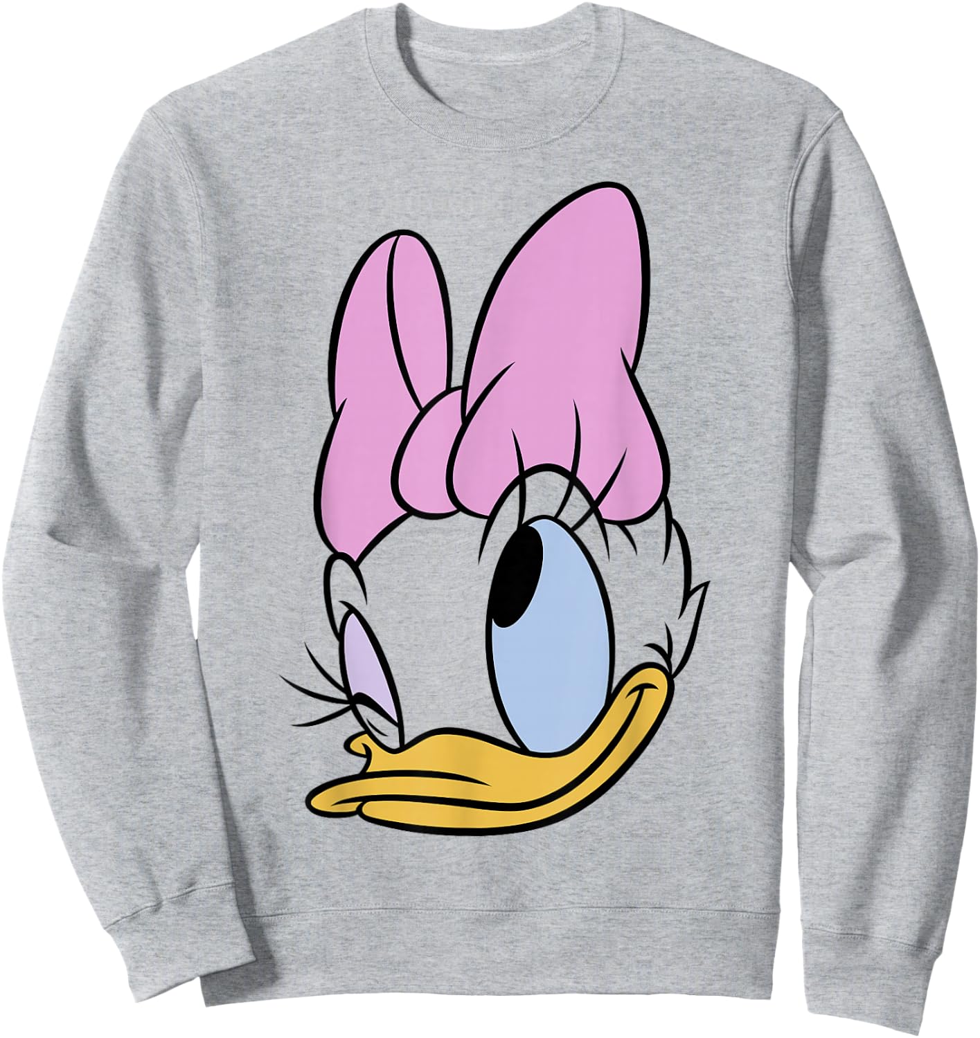 Disney Daisy Duck Big Face Winking Bow Sweatshirt - Sweatshirt | Ash