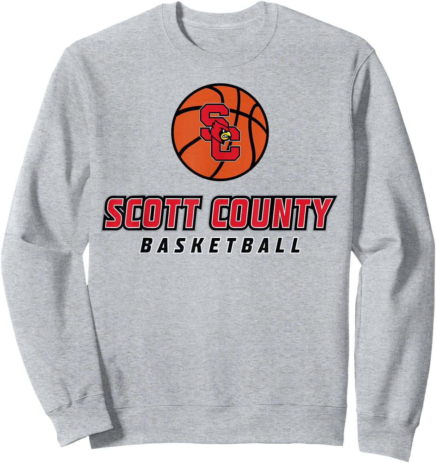 Scott County High School Cardinals Basketball Sweatshirt - Sweatshirt | Ash