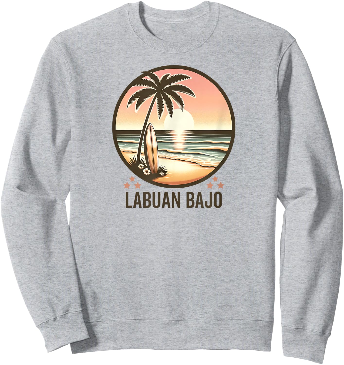 Labuan Bajo Palm Trees Surfing - Indonesia Beach Sunset Women Kids Sweatshirt - Sweatshirt | Ash