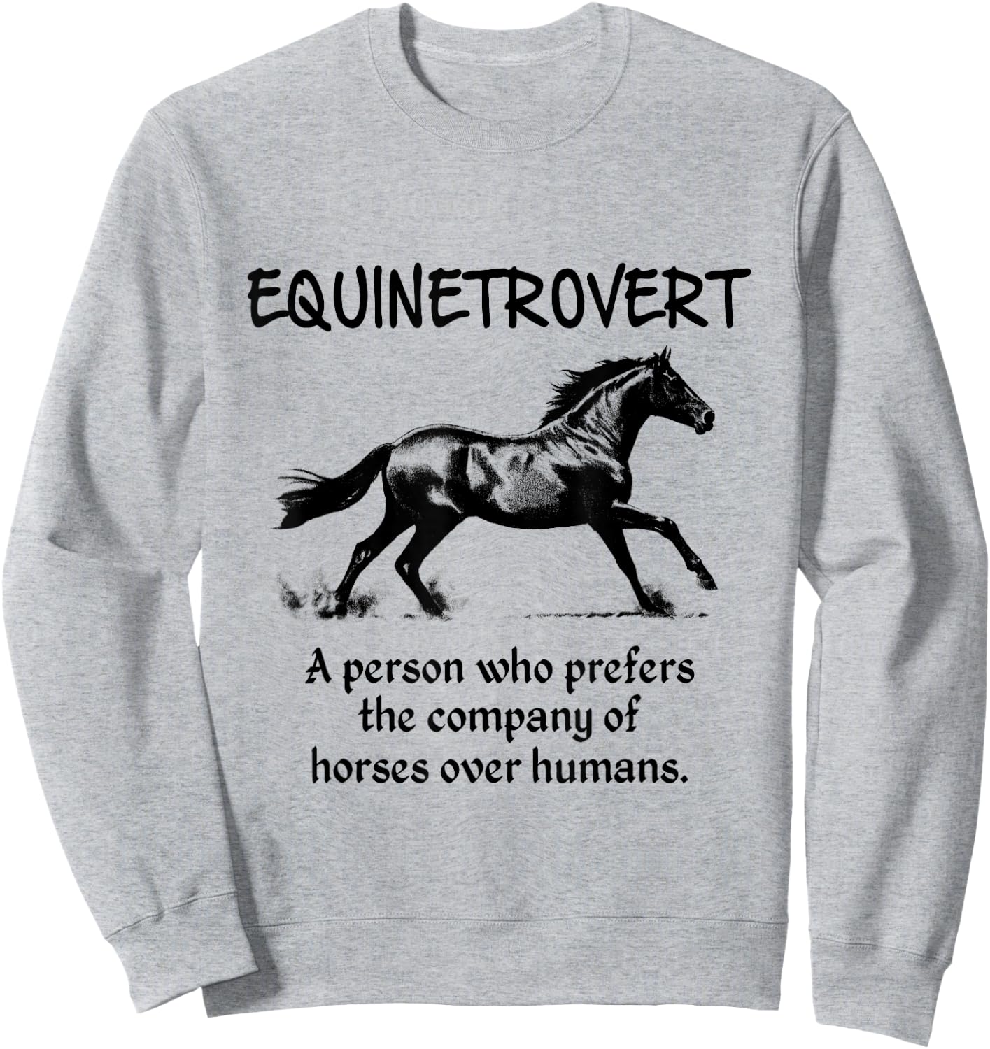 Equinetrovert Funny Horse For Horse Lover Sweatshirt - Sweatshirt | Ash