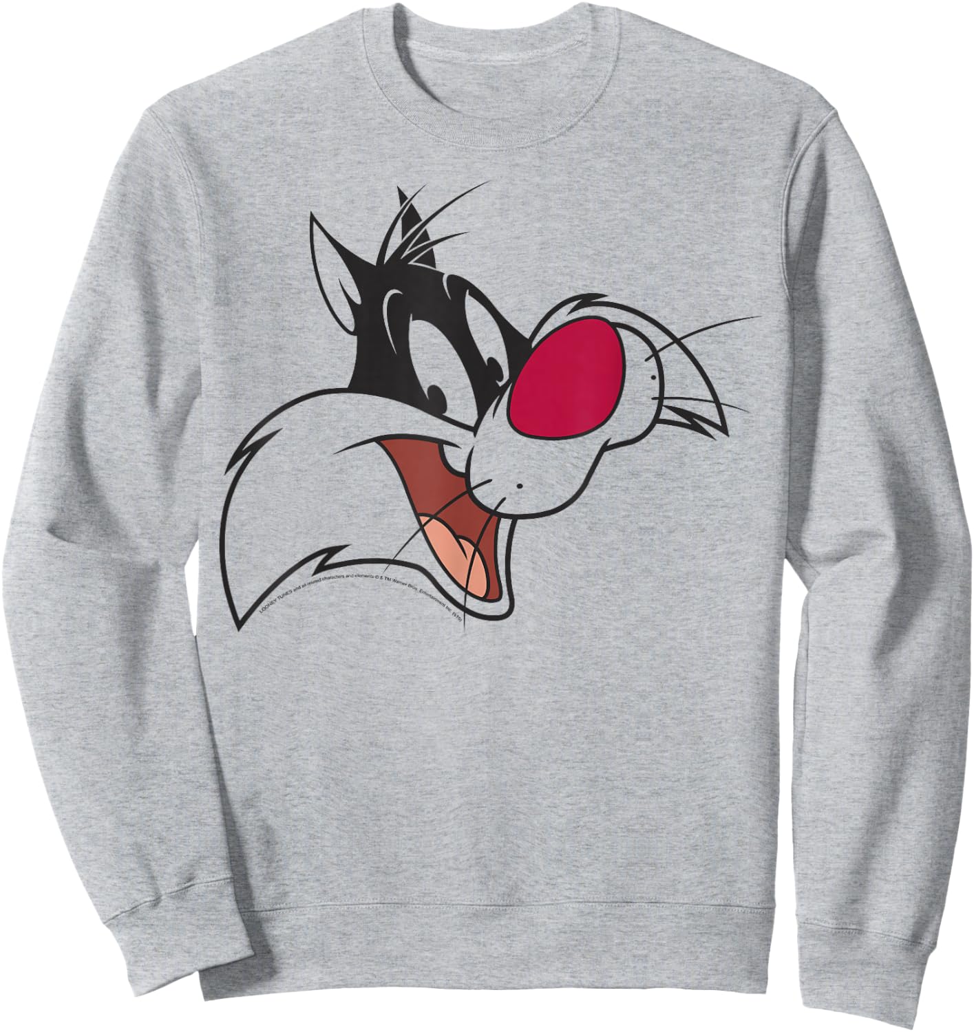Looney Tunes Sylvester Face Portrait Sweatshirt - Sweatshirt | Ash