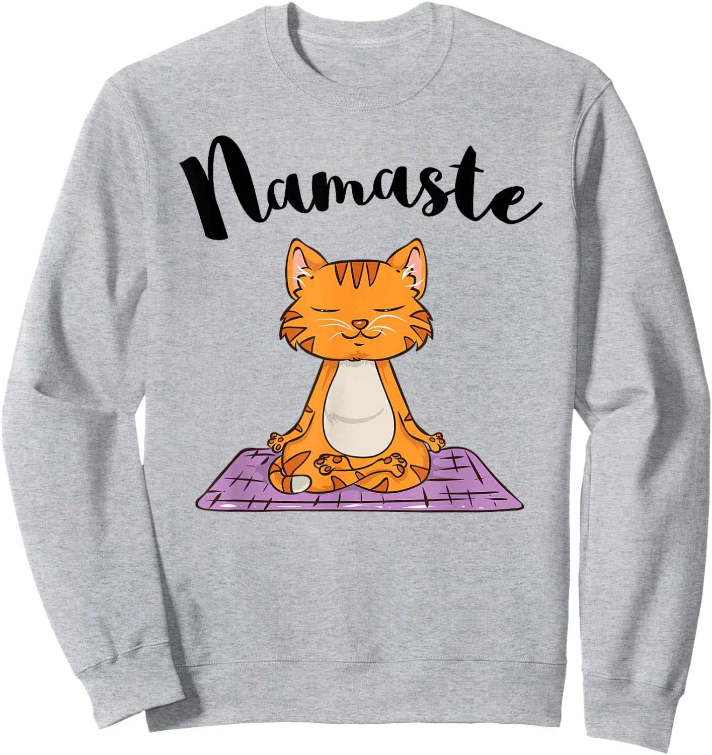 Cat Yoga Namaste Shirt Women Girls Kitten Yoga Sweatshirt - Sweatshirt | Ash