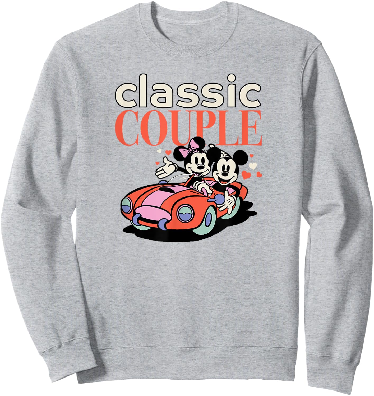 Amazon Essentials Mickey and Minnie Valentine's Day Classic Couple Sweatshirt - Sweatshirt | Ash