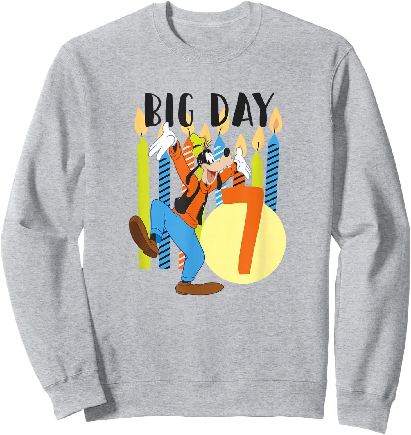 Disney Goofy Birthday Big Day 7 Years Old Sweatshirt - Sweatshirt | Ash