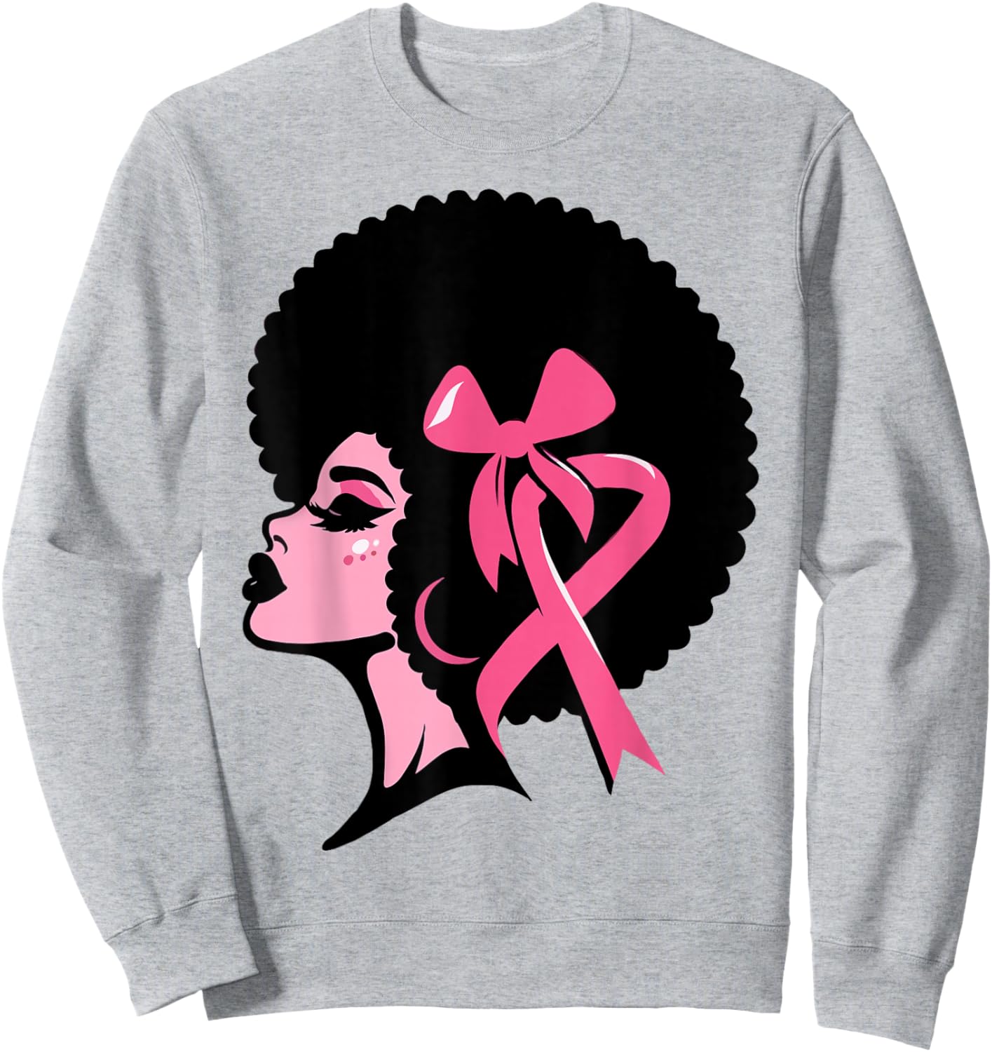 Breast Cancer Black African American Women Support Pink Sweatshirt - Sweatshirt | Ash