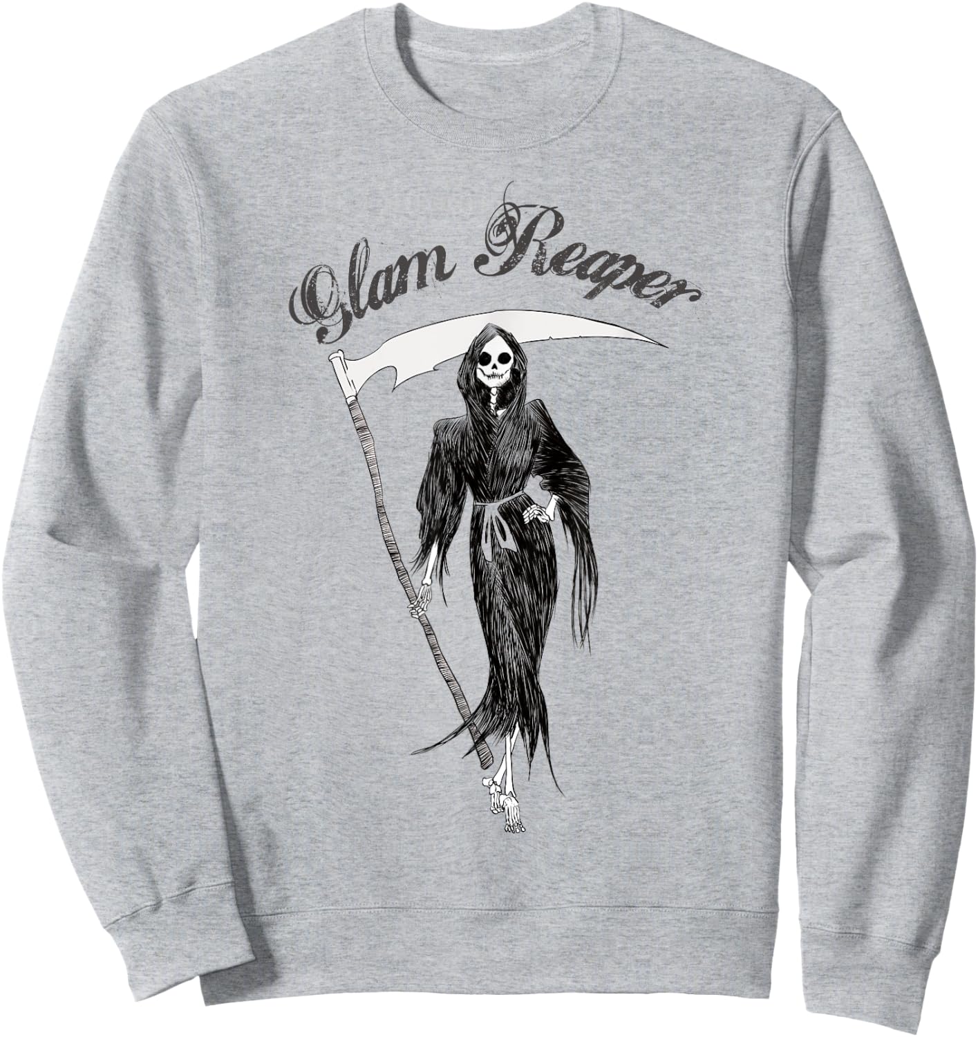 Cute The Glam reaper easy Halloween Women's Costume Sweatshirt - Sweatshirt | Ash
