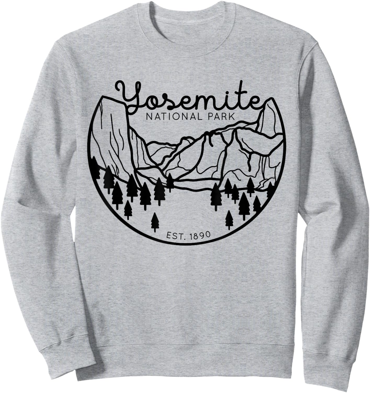 Yosemite National Park 1890 California Sierra Nevada Sweatshirt - Sweatshirt | Ash