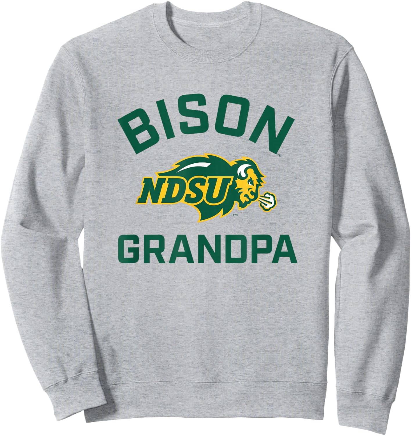 North Dakota State University NDSU Bison Arched Grandpa Sweatshirt - Sweatshirt | Ash