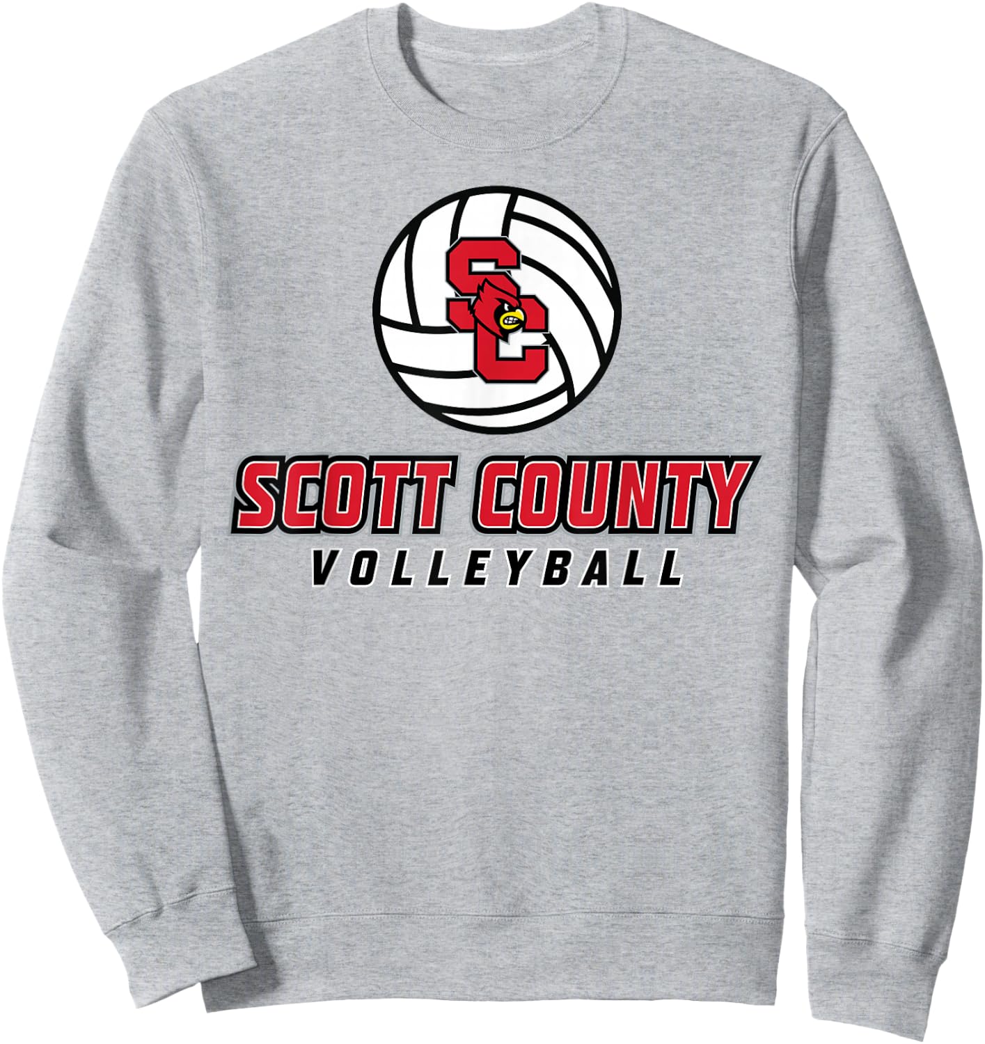 Scott County High School Cardinals Volleyball Sweatshirt - Sweatshirt | Ash