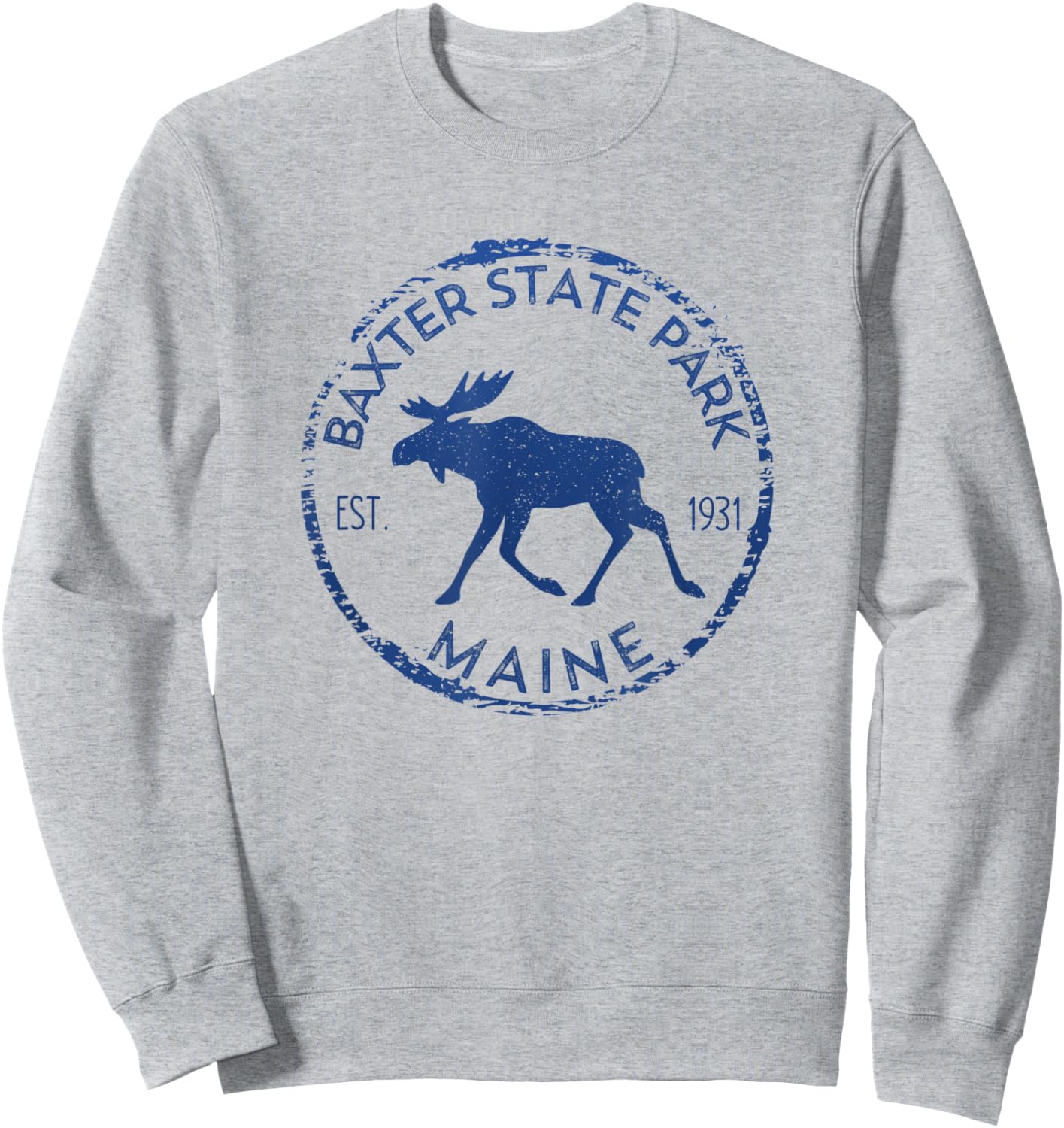 Baxter State Park Maine Moose Outdoors Sweatshirt - Sweatshirt | Ash