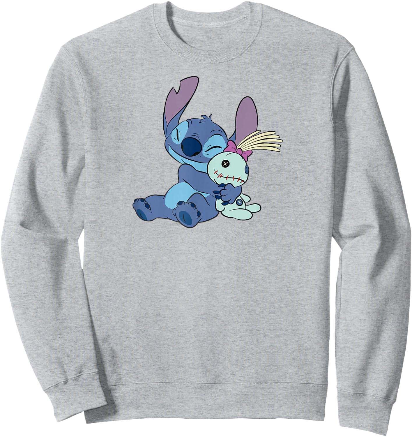 Disney Lilo & Stitch Cute Stitch And Scrump Big Hug Portrait Sweatshirt - Sweatshirt | Ash