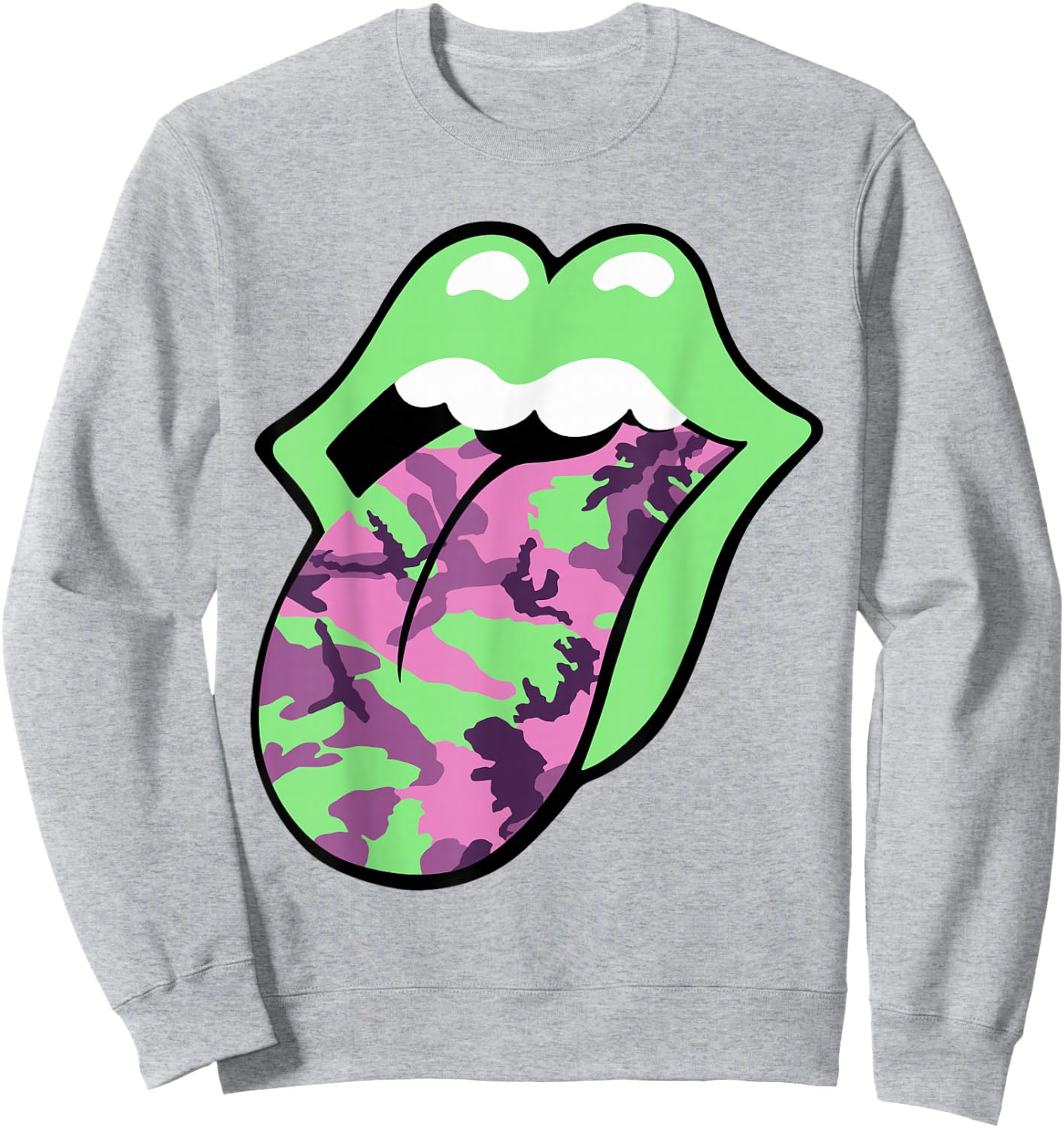 Official Rolling Stones Pink Camo Tongue Sweatshirt - Sweatshirt | Ash