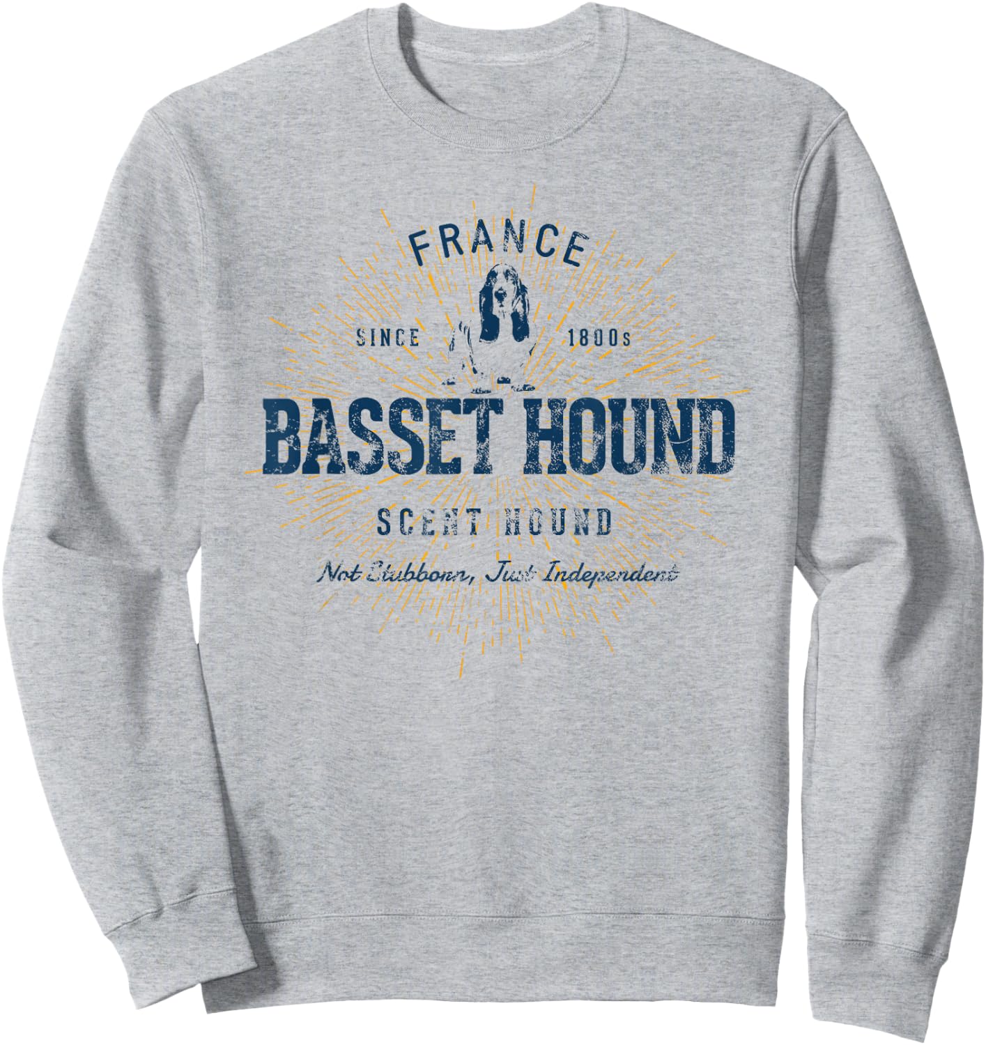 Retro Vintage Basset Hound Sweatshirt - Sweatshirt | Ash