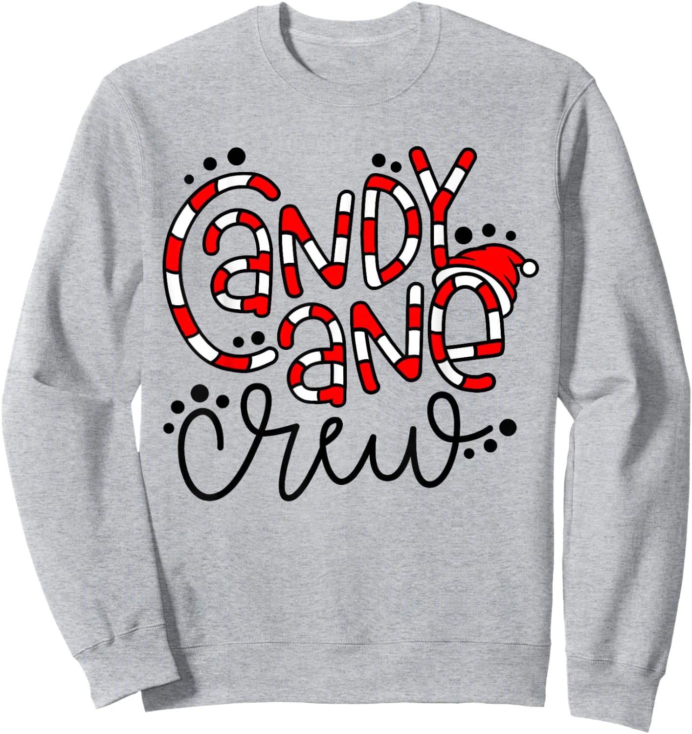 Candy Cane Crew Christmas Xmas Love Candy Boys Girls Kids Sweatshirt - Sweatshirt | Ash