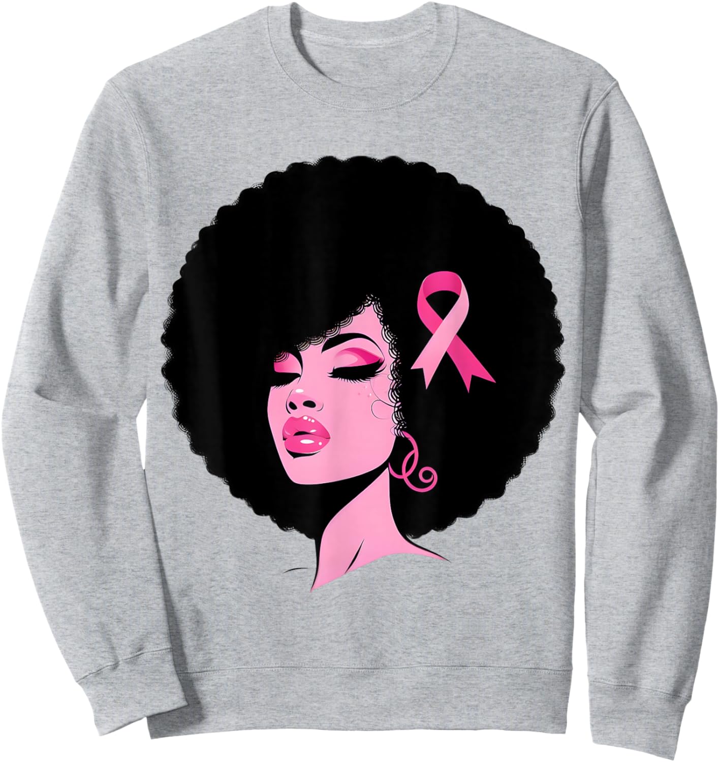 Breast Cancer Black African American Women Support Pink Sweatshirt - Sweatshirt | Ash