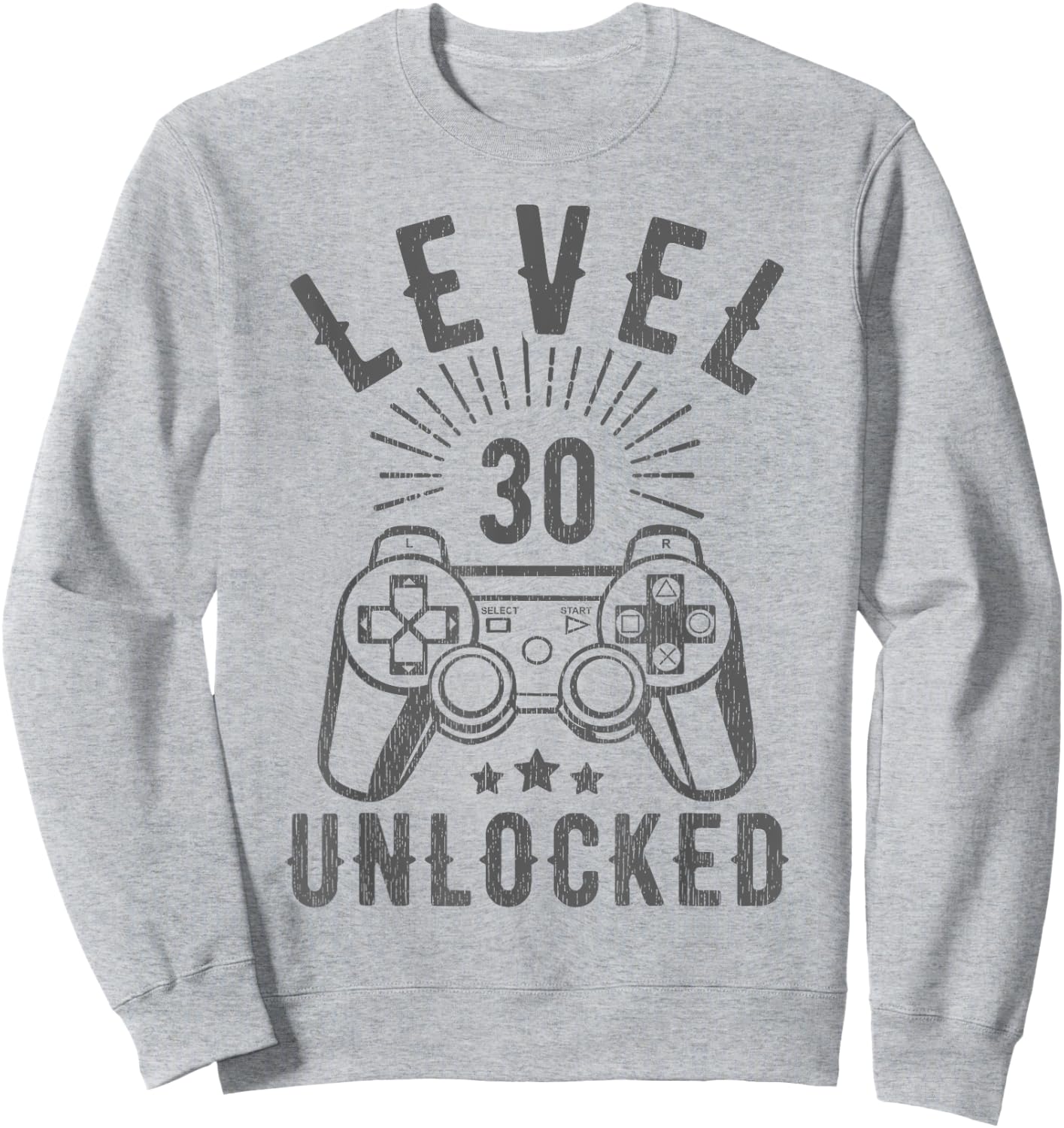 Level 30 Unlocked Funny Gamer 30th Birthday Vintage 30 Years Sweatshirt - Sweatshirt | Ash