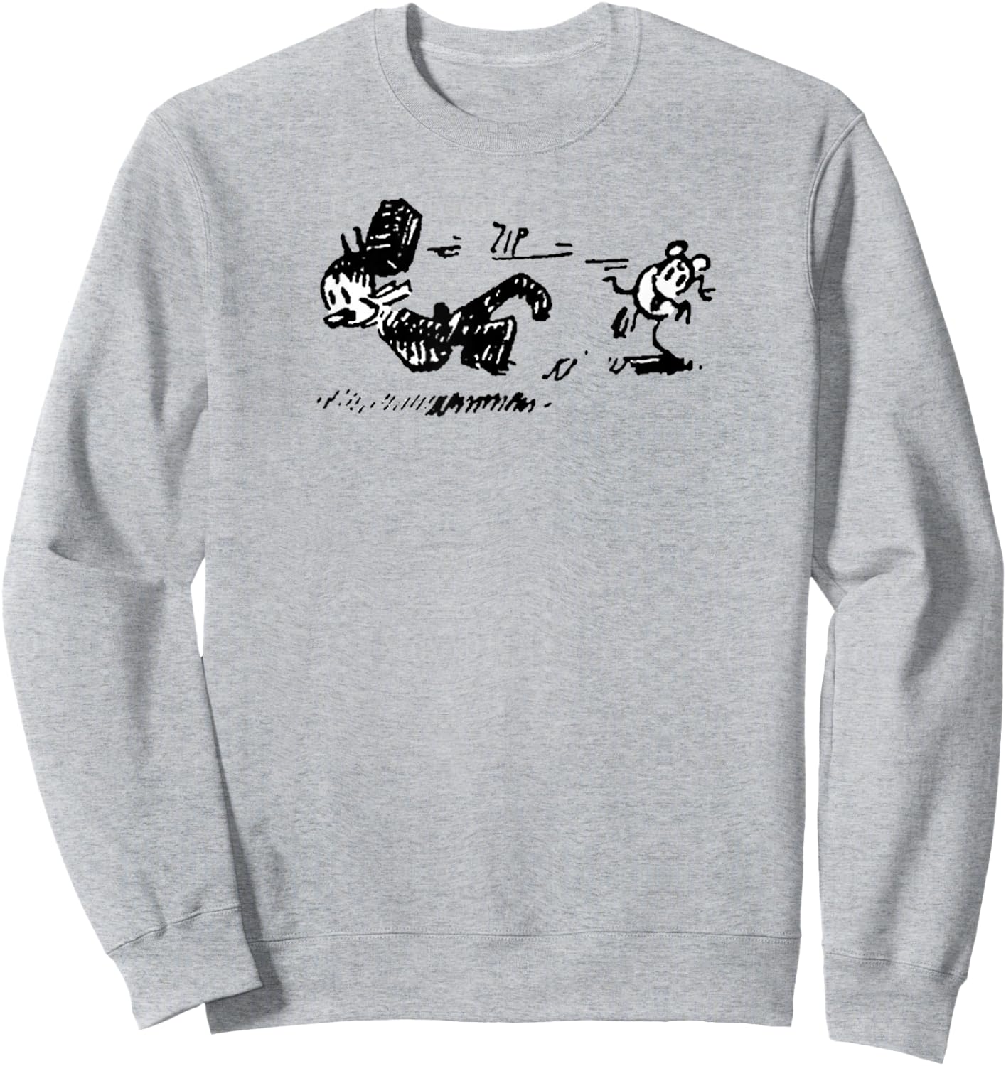 Hooplada Ignatz Mouse , Grey, Small, Classic Fit, , Short Sleeve, Polyester, -Adults Sweatshirt - Sweatshirt | Ash