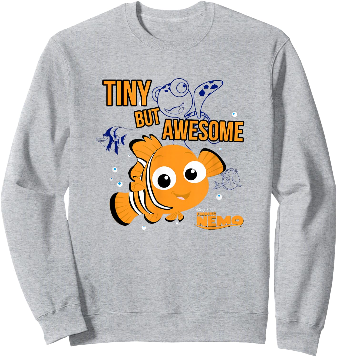 Disney Pixar Finding Nemo Tiny But Awesome Big Chest Logo Sweatshirt - Sweatshirt | Ash
