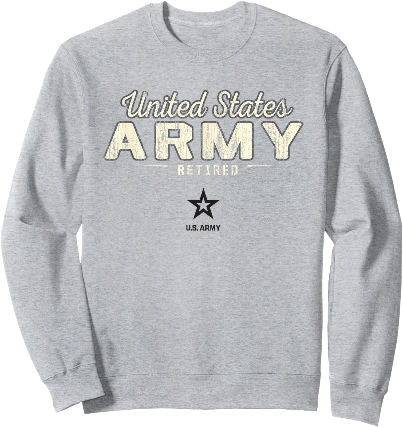 United States Army Military Retired Vintage Gray Sweatshirt - Sweatshirt | Ash