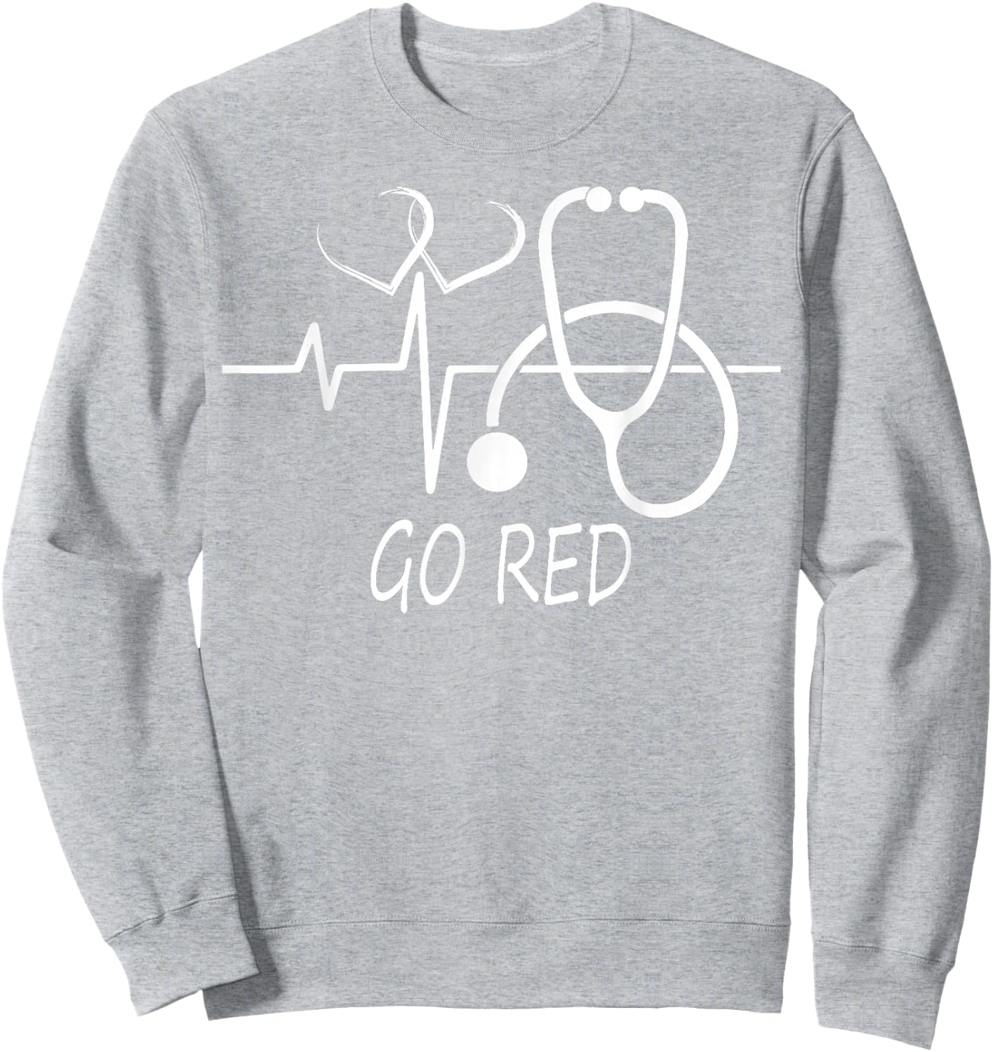 2026 February Heart Health Month American Heart Health Sweatshirt - Sweatshirt | Ash