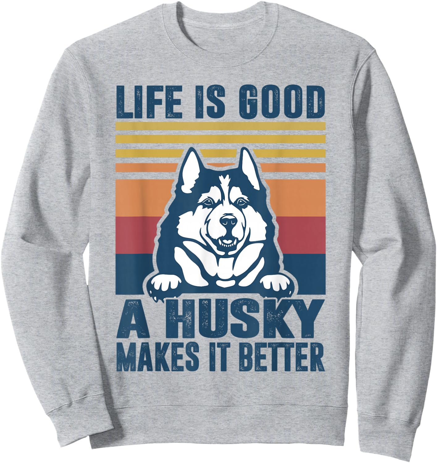 Siberian Husky Gifts Men Husky Dog Dad Dog Mom Sweatshirt - Sweatshirt | Ash