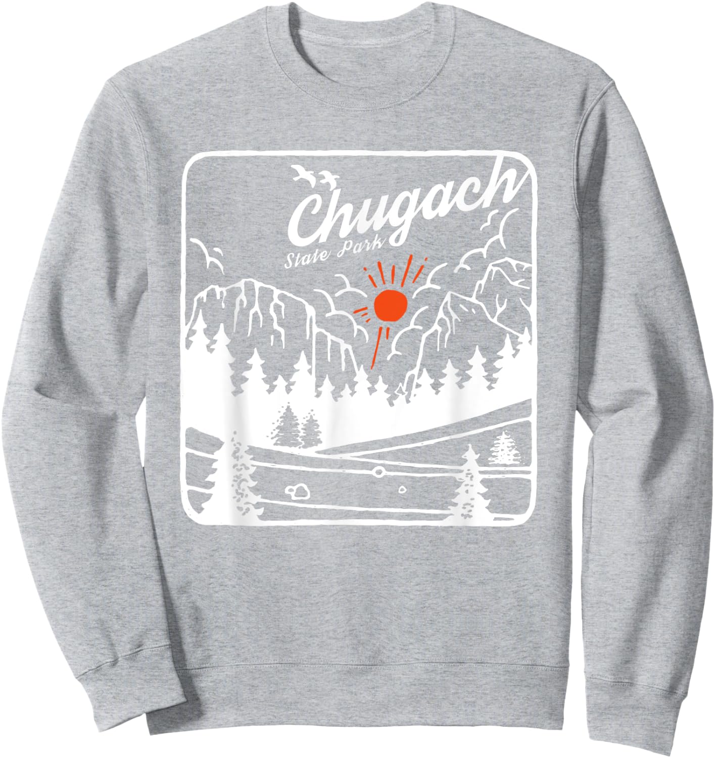 Chugach State Park Alaska Modern Cool AK Sweatshirt - Sweatshirt | Ash