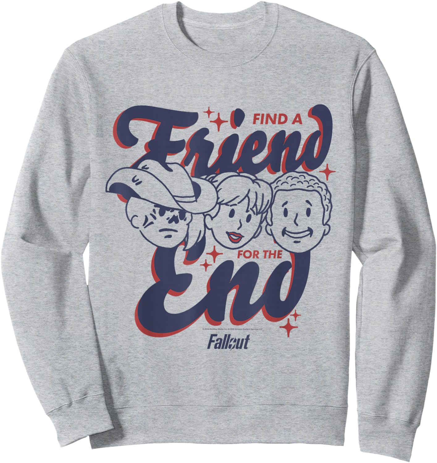 Fallout TV Series Friend for The End Three Character Faces Sweatshirt - Sweatshirt | Ash
