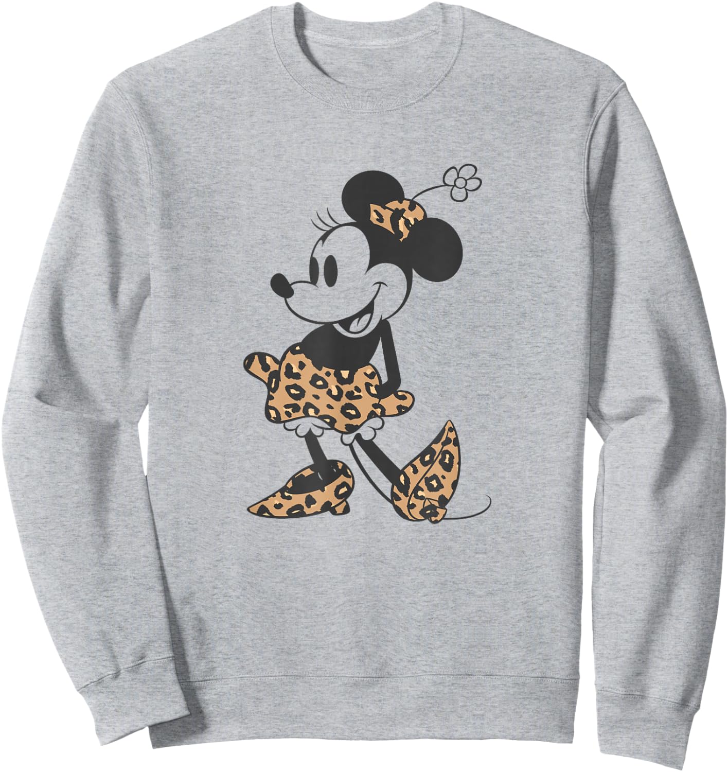 Disney Minnie Mouse Cheetah Print Outfit Small Sweatshirt - Sweatshirt | Ash