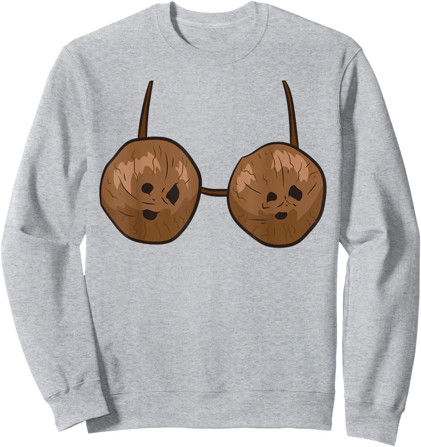 Funny Coconut Summer Coconuts Bra Funny Halloween Costume Women Sweatshirt - Sweatshirt | Ash