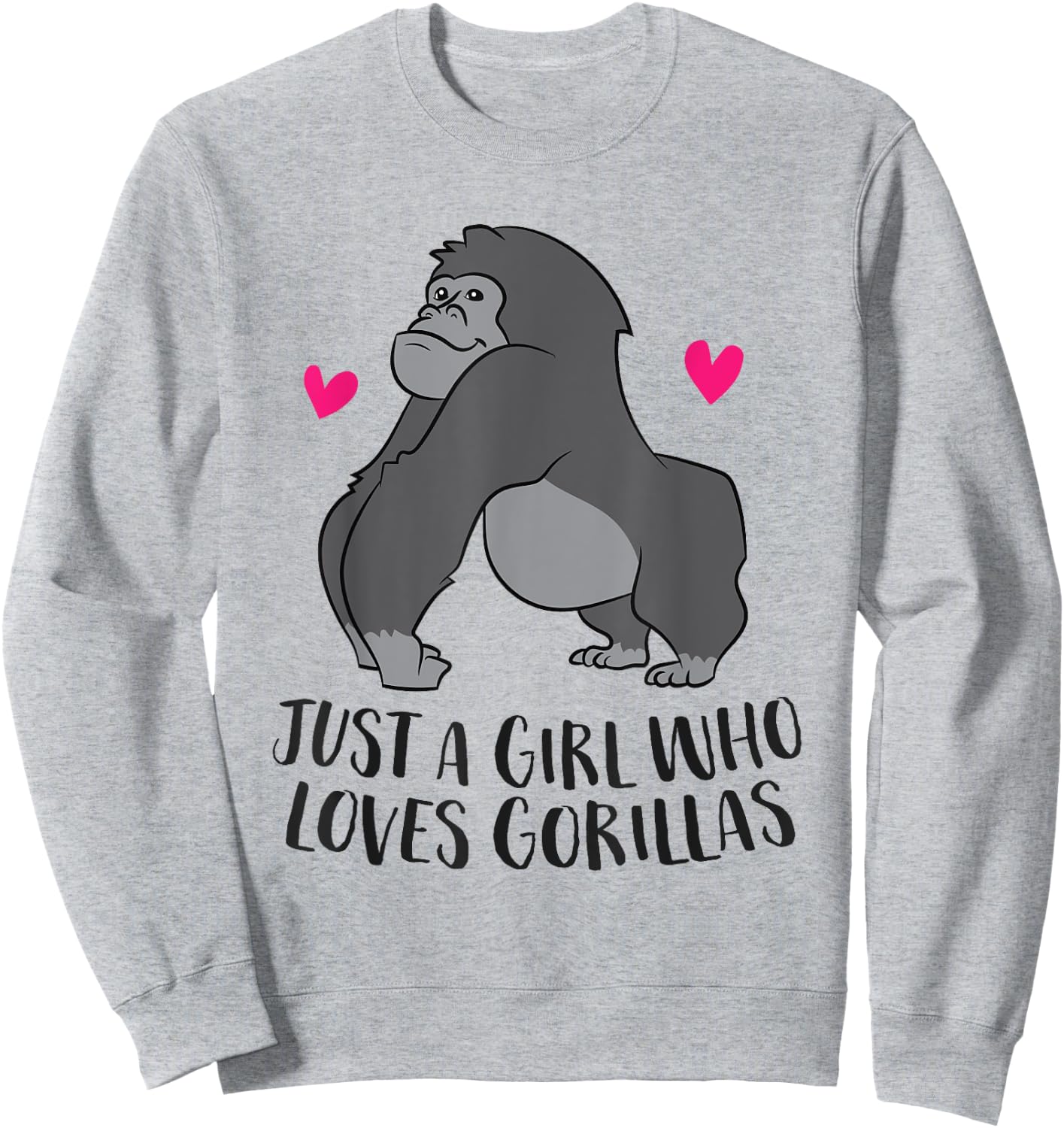 Just a Girl Who Loves Gorillas Cute Gorilla Girl Sweatshirt - Sweatshirt | Ash