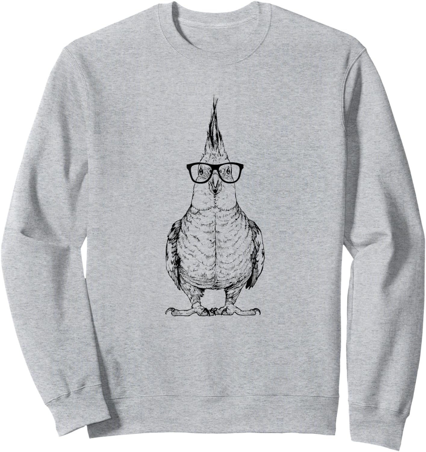 The Pawster Cockatiel Nerdy Glasses Cockatoo Bird Sweatshirt - Sweatshirt | Ash