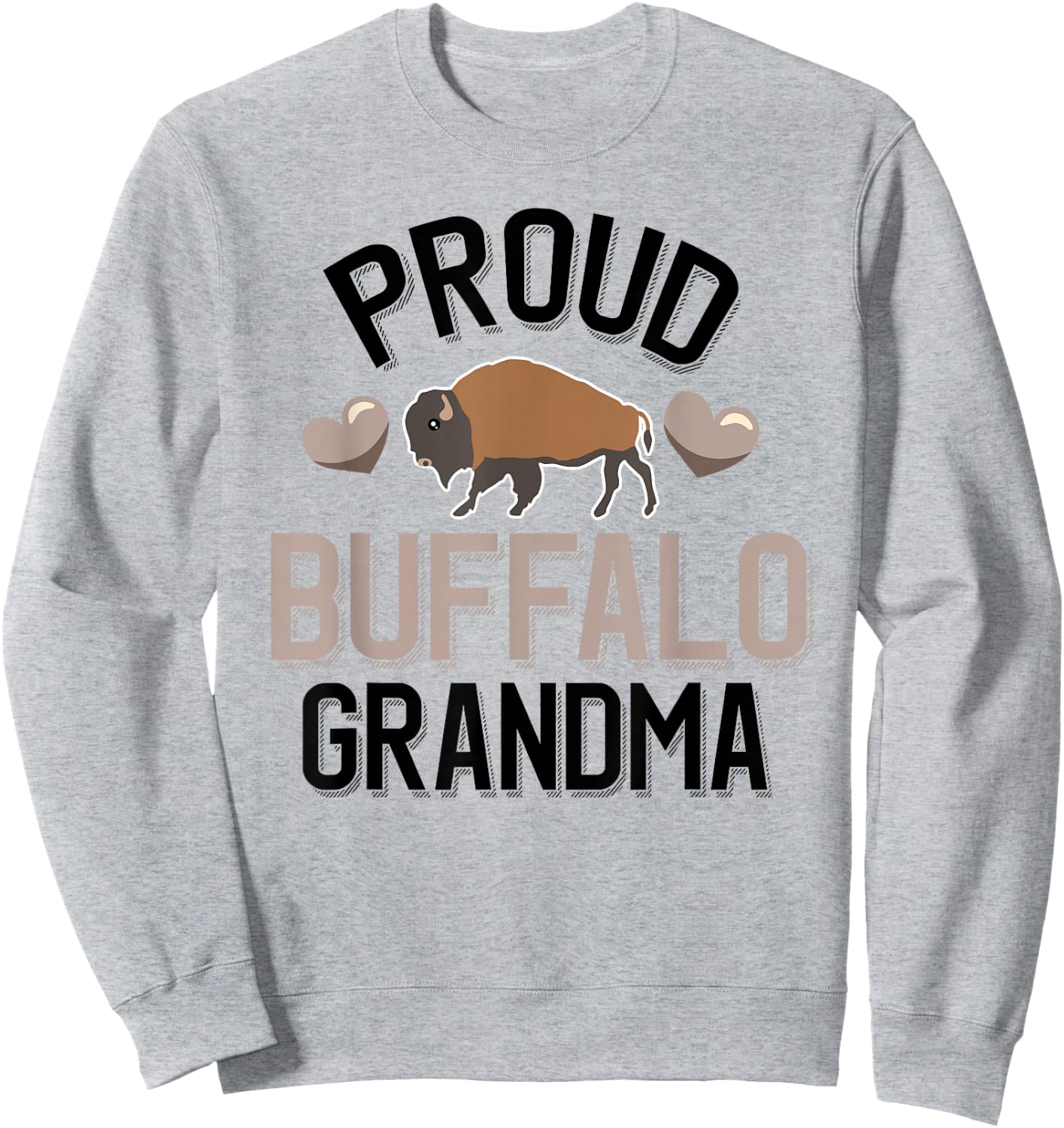 Proud Buffalo Grandma Sweatshirt - Sweatshirt | Ash