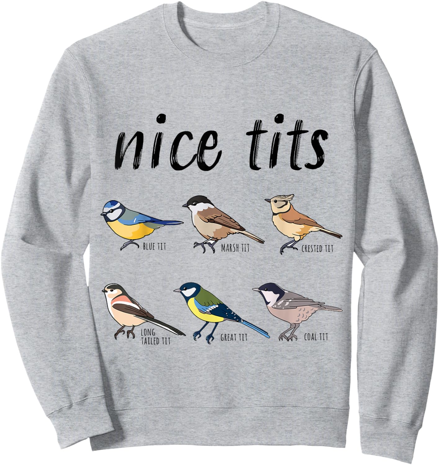Bird watching Funny "nice tits" Gift Birding Sweatshirt - Sweatshirt | Ash