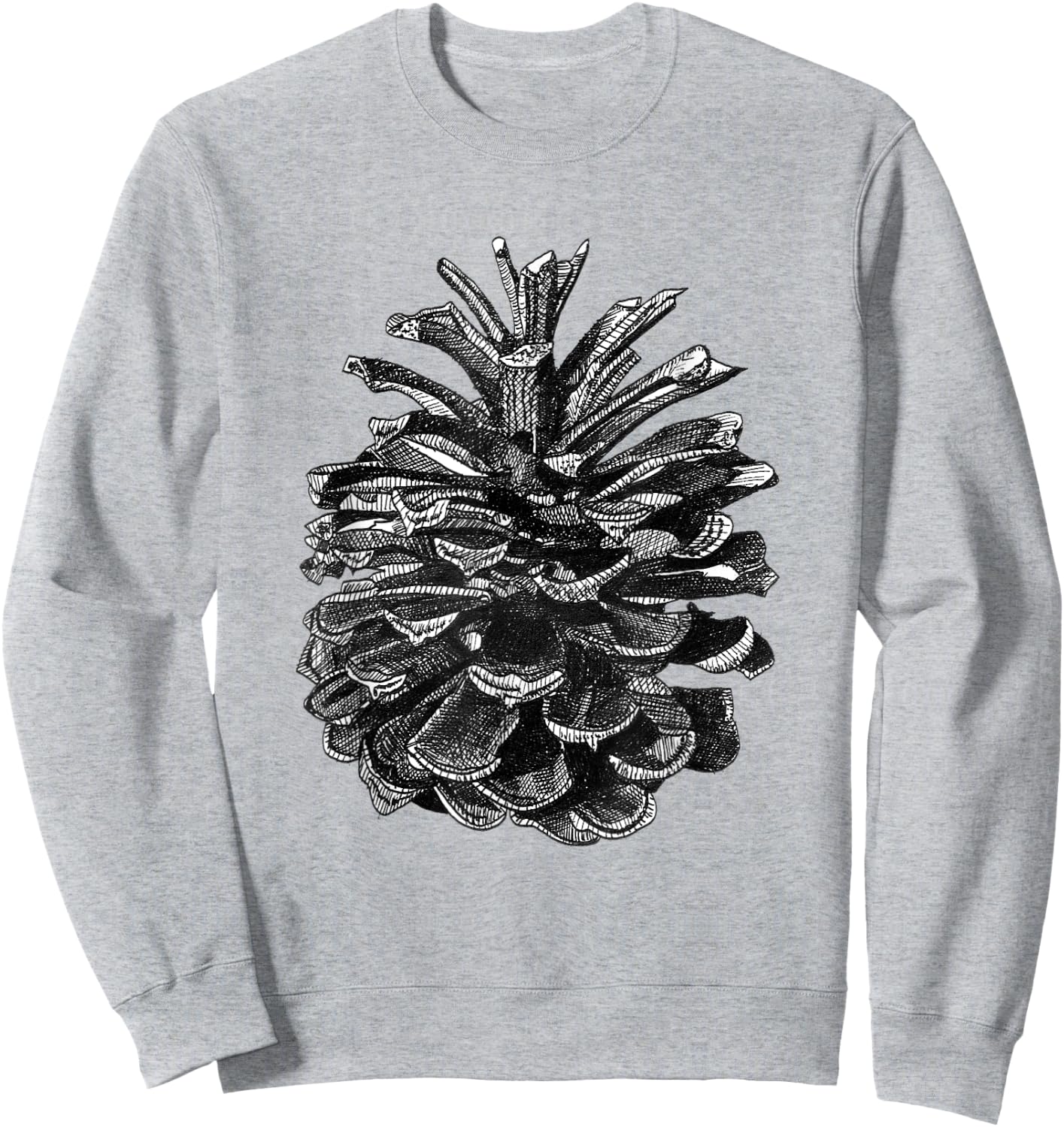 Conifer Pine Cone Woodland Walk Drawing Sweatshirt - Sweatshirt | Ash