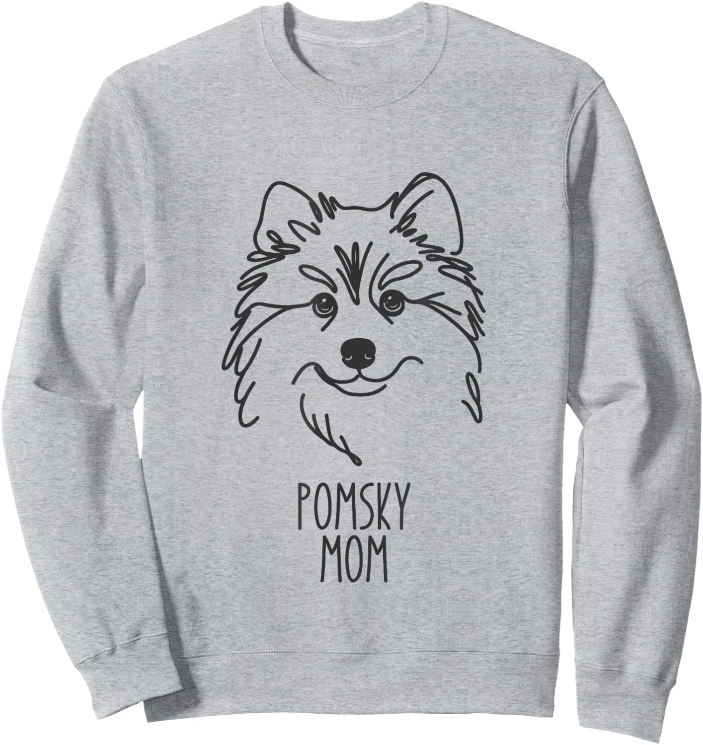 Line Art Best Dog Mom Women - Pomsky Sweatshirt - Sweatshirt | Ash