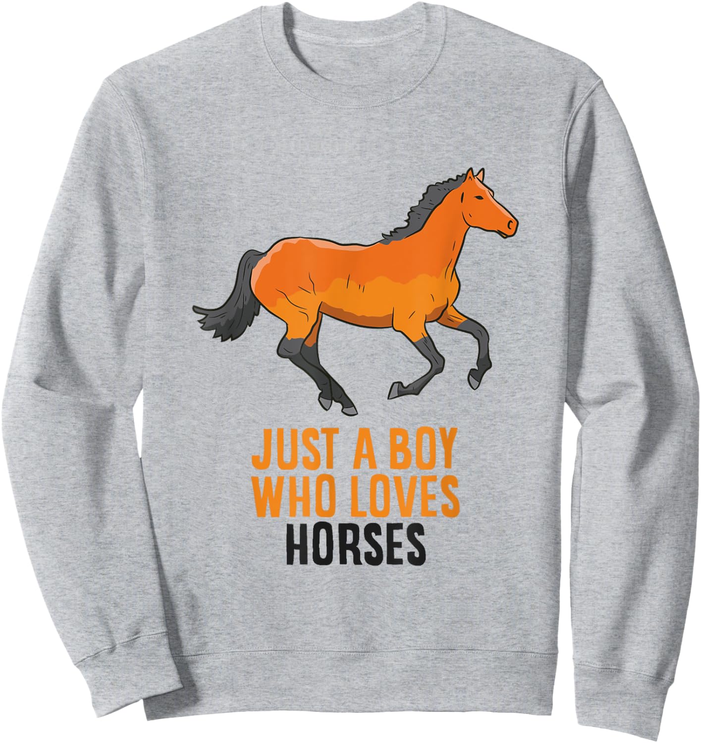 Horse Boy Just A Boy Who Loves Horses Horseback Riding Sweatshirt - Sweatshirt | Ash